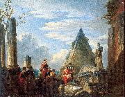 Panini, Giovanni Paolo Roman Ruins with Figures USA oil painting artist